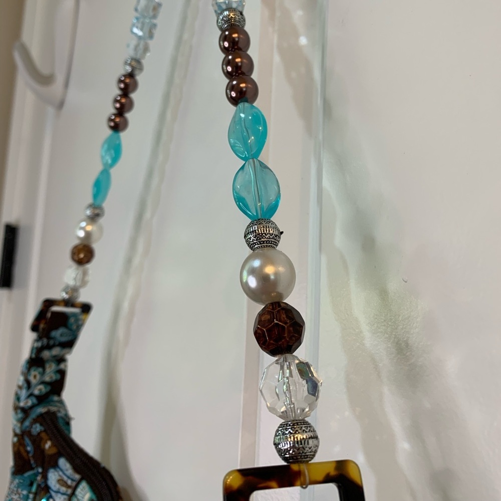 Vera Bradley Upcycled Beaded Java Blue Handbag - Picture 9 of 11